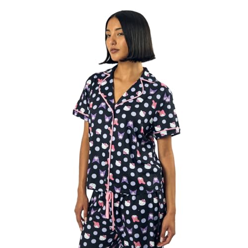 Bioworld Hello Kitty & Friends Character Heads Women's Polka Dot Sleep Shirt & Pants Set4