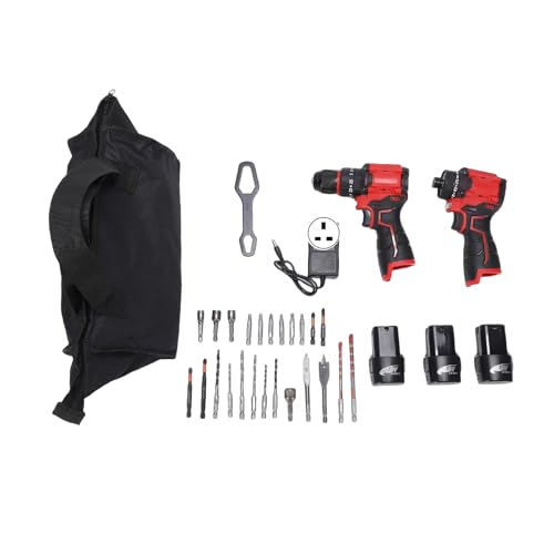 Eacam Cordless Brushless Power Tool Kit for Professional Work Home 16.8V Combo Set with 3 Rechargeable Batteries LED Work Light (UK Plug)