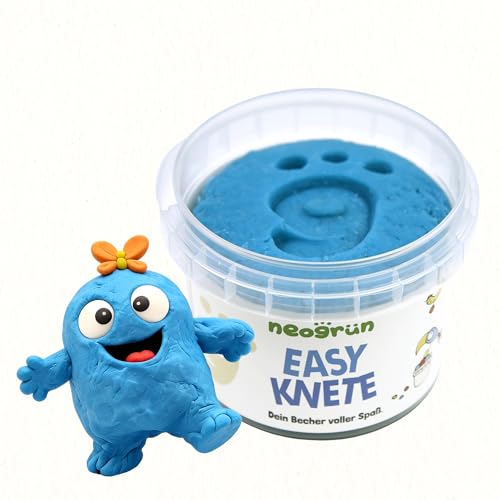 neogrün® Easy-Knete – Vegane Bio-Spielknete für Kinder – Extra weiche, leicht formbare & lufttrocknende Knete – Modelliermasse, Kinder-Knete, NCP-zertifiziert, natürliche Rohstoffe – 120 g (Blau)