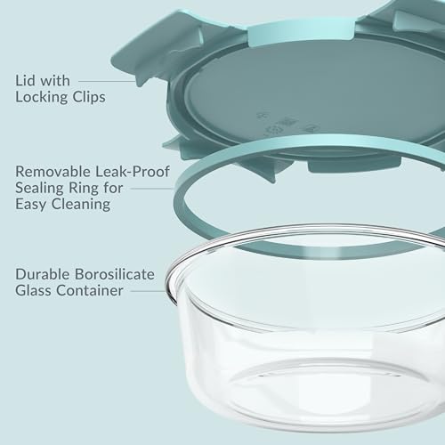 Image of Bentgo Glass Leak-Proof Food Storage Set, 14 Piece, Airtight Lids, BPA-Free