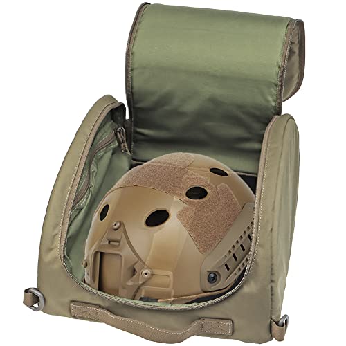 AQzxdc Taktische Helm Tasche, Outdoor Paintball Gear Storage Handtasche, mit Zwei Seitentaschen, Zum Laden Von Taktischen, Helmen/Masken/Brillen/NVG Etc,Grün Cover