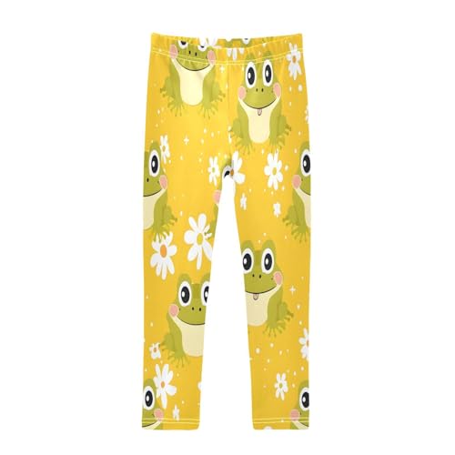 Bolaz Toddler Girls Leggings Printed Yoga Pants Leggings Green Frogs White Frog for Kids