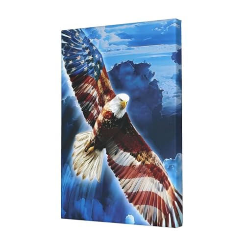 Poster aigle américain toile 30x45cm tableau mural sans cadre