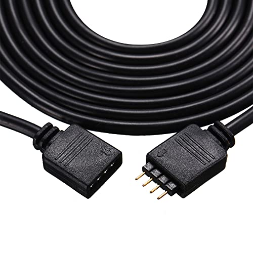 Image of Honoson 6 Pieces 4 Pin RGB Extension Cable LED Strip Connector Cord Wire Cables Kit with 12 Pieces Pin Connector for 5050 3528 RGB LED Motorcycle Car Light Neon Strip Light(1.6、3.3 、6.6 ft,Black)