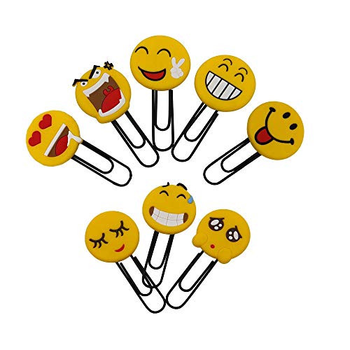 Cute Smiley Bookmarks, Funny Paperclip Bookmark, Novelty Emoticon Book Marker For Kids, Girls, Boys, School Student (Random 10Pcs) #TOP1