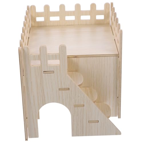 VANZACK 1 Set Wooden Hamster Hideout House Versatile Sleeping Retreat for Hamsters Guinea Pigs and Pets Natural Design for Play and Resting