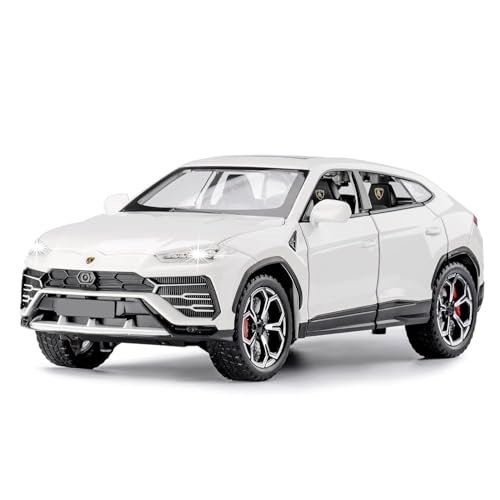 Image of Compatible for 1:24 Lamborghini Urus Car Model, Diecast Pull Back Car Toy car, Doors Open, Light and Sound, Boys Toys Kids Adults Gifts -White