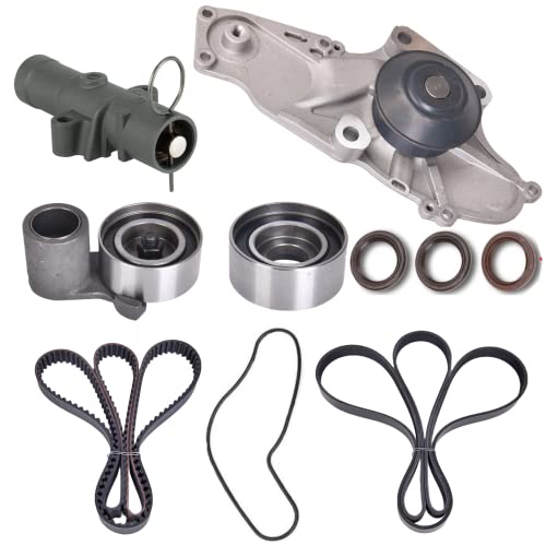 Tkh-002 Engine Timing Belt Kit With Water Pump Compatible With 2003-2018 Accord Crosstour Odyssey Pilot Ridgeline Mdx Rdx Rl Tl Tsx Zdx Saturn Vue 3.0L 3.5L 3.7L Replaces# Tckwp329 19200-Rdv-J01 #TOP21