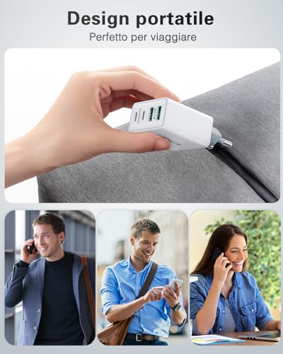 Caricatore USB C Presa, 40W 4-Porto Alimentatore USB Multipla Ricarica Veloce Tipo C Caricabatterie Spinotto Multiplo Carica Spina Rapido Caricatore per iPhone 15 14 13 12 11 Pro Max XS XR 8,Samsung - Immagine 4