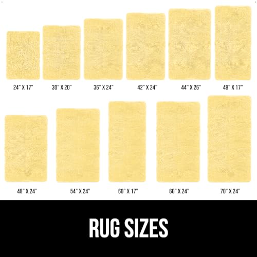 Image of GORILLA GRIP Bath Rug Mat 60x17, Thick Soft Absorbent Chenille, Quick Dry Microfiber Mats, Rubber Backing Machine Washable Shower Floor Rugs, Bathmat Runner, Bathroom Home Decor Accessories, Yellow