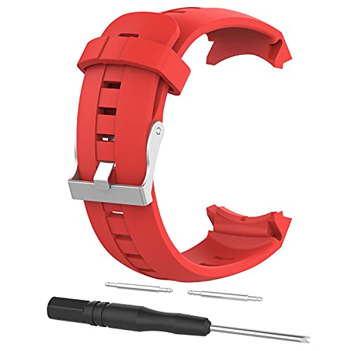 DAGIJIRD Correa de reloj de silicona suave de repuesto para SUUNTO para AMBIT3 VERTICAL para Spartan Sport, rosso