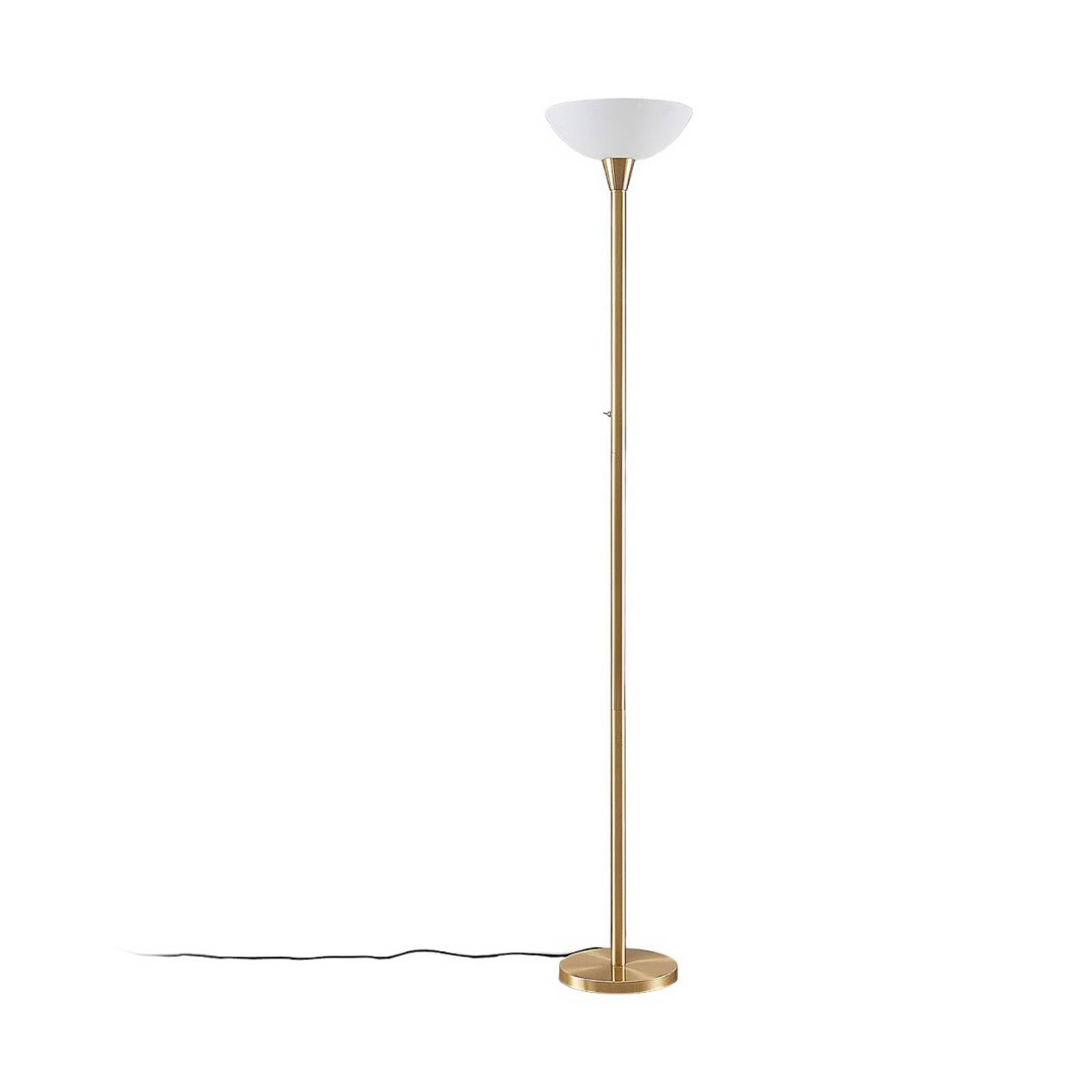 Lindby Gold Floor Lamp Ignacia (Modern) In Made Of Metal For E.g. Living Room & Dining (1 Light Source, E27) From Standard Uplighter