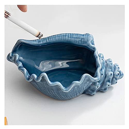 YAMIA Ashtry Decor Ceramic Ashtray Conch-Shaped Ashtrays Countertop Smoking Ash Tray Creative Personality Home Living Room Decoration Ashtrays for Indoor Outdoor Home Office (Color : A)