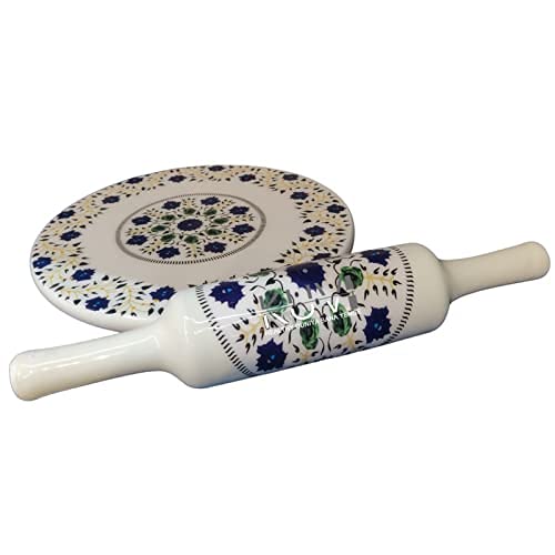Chakla belan en marbre avec impression bois pour vos soirées cuisine indienne