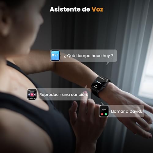 YISH Smartwatch Damen und Herren: Mit 1,83 Zoll Display, Fitness Tracker, Smart Watch mit IP68 wasserdicht, Sportarmband in Schwarz - Afbeelding 3