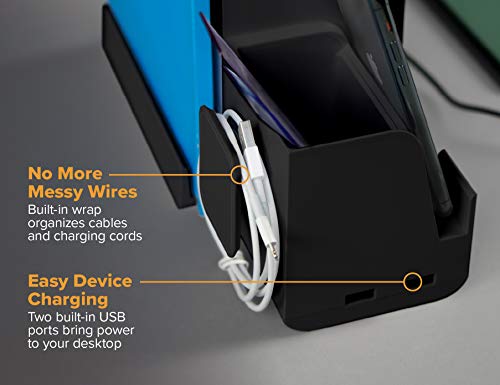 Bostitch Office Konnect Desk Organizer and Charging Station, 2 USB Ports & 2 Plugs, Charges Phones & Tablets, Pencil Cup, 4-Piece Design, Black - Thumbnail 4