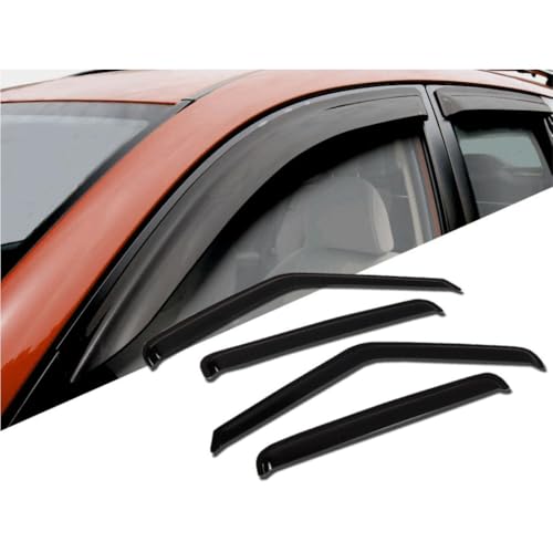 CWLQGGJLJH 4pcs Sun Rain Wind Deflectors Door Window Visors Outside Mount Channel Style Dark Smoke Tint for Nissan for Sentra 2000-2006