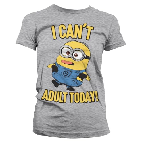 T-Shirt Minions Femme Gris en Coton Officiel Taille M pour le Quotidien Décontracté