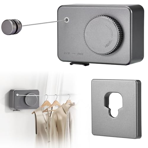 CarBole Tendedero Retráctil de Pared 4.2m,Soporta 20kg,Cuerda de Acero Inoxidable Resistente,Uso en Interior y Exterior,Ahorra Espacio para Apartamento, Lavandería y Terraza