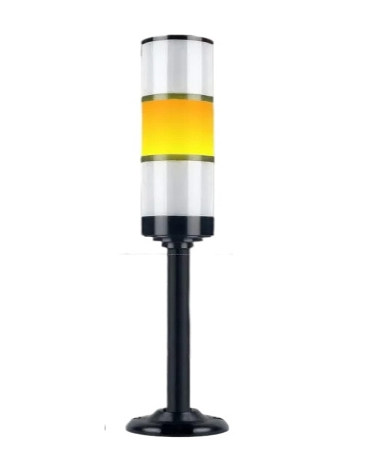 Jwseo 2 Layer Silver Industrial Multilayer Stack Light Signal Tower Alarm Caution Light Bright 24V Black/Silver Shell Indicator Lamp