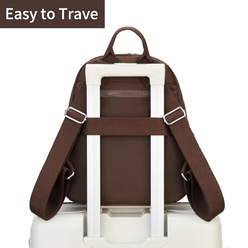 Image of Tanweibago Mini Nylon Women Backpacks,11L Small Ladies backpacks Casual Lightweight Women Shopping Travel Daypack (Brown)