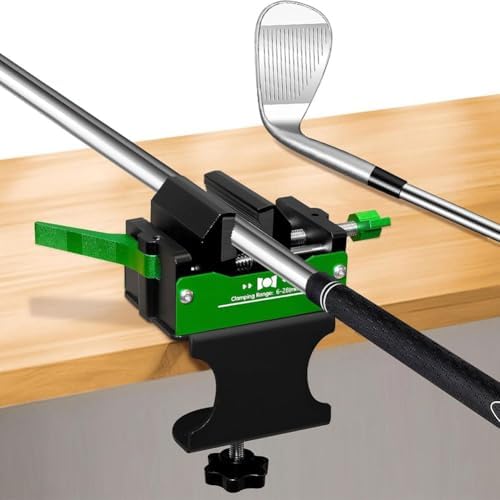 Kit de regripping de golf 2.0: tornillo de banco de cambio rápido para ejes de 6 a 28 mm compatible con palos de golf estándar con protector de goma y mecanismo de liberación rápida