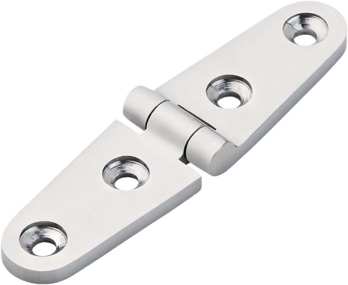 Marine Hinges 10Pcs Marine 316 Stainless Steel 103x27mm Heavy Duty Cast Boat Door Strap Hinge 6 Holes Mirror Polish for Boats, Cabinet