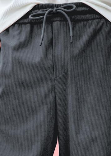 Image of SWADESI STUFF Men's Corduroy Track Pants | Self Design, Mid-Rise Fit, Flexi Waistband - Retro-Inspired Straight Fit Lounge & Casual Wear