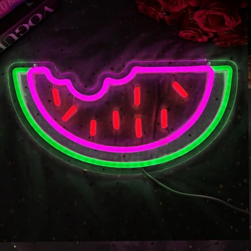 Image of Watermelon Neon Sign LED Neon Light Sign Handmade Lamp for Wall Room Party Home Bar Art Christmas Bedroom Table Wedding Party Desktop Decoration Teen Kids Birthday Holiday Gift USB Powered