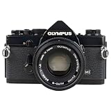 Olympus OM 1 Black Vintage 35mm SLR Film Camera with f/1.8 50mm Prime Lens