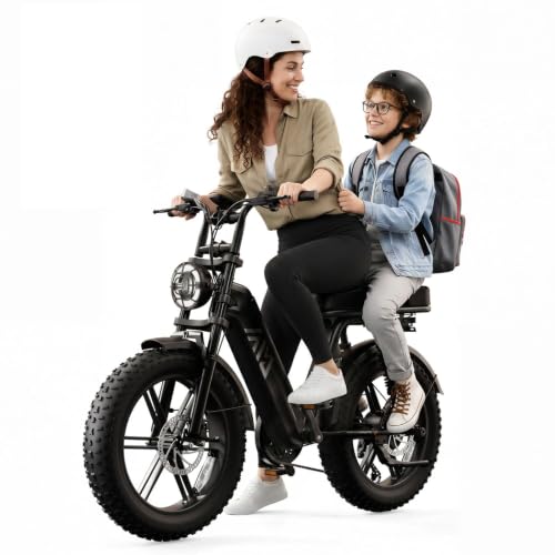 Image of Electric Bike for Adults,20 inchx4 inch Fat Tires Retro Ebike, Range 65Miles | Peak 1500W Motor,48V 15Ah Removable Battery,Full Suspension E Bike for for City Commuting,Off-Road