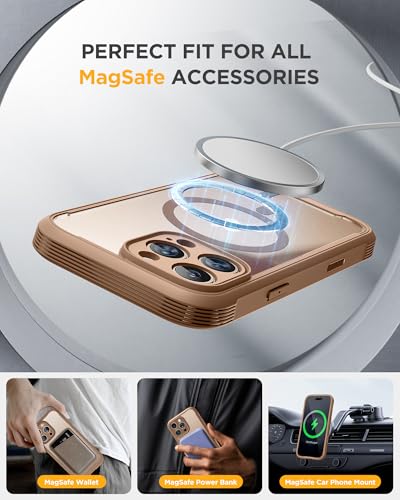 Image of miracase Privacy for iPhone 16 Pro Max Case, 25 Anti-Spy, Desert Brown | Built-in Privacy Screen Protector, Compatible with MagSafe, Full Camera Protection, 360 Full Body Shockproof Phone Case 6.9 inch
