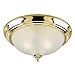 Westinghouse 6430300 3-Light Flush-Mount Interior Ceiling Fixture, Polished Brass Finish with Frosted Swirl Glass