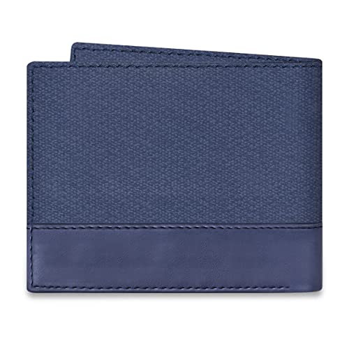 Image of Walrus Zeus II Blue Nature Friendly Vegan Leather Men Wallet with RFID Protection | Features 3 Card Slots & RFID Protected Coin Pocket | Stylish & Lightweight