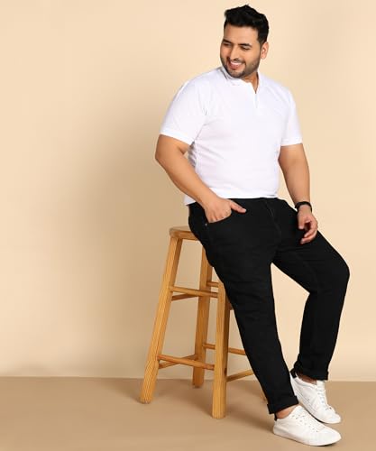 Image of INKKR Plus Size Solid Men's Polo Neck T-Shirt