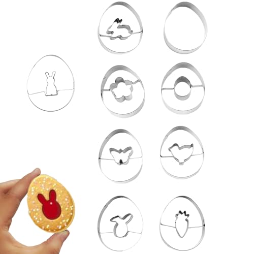 Molde de pastel de Pascua - 9 piezas de herramientas para hornear de acero inoxidable - Molde de pastel prensable - Para Panaderos Padres Principiantes en casa Actividad en el aula Proyectos
