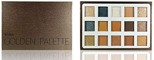 Ccolor Golden 15 Color Eyeshadow Palette - Highly Pigmented - Professional Formulation - Neutral Bronze Gold Eye Shadows - Makeup Palette
