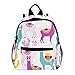 Joli sac à dos en alpaga blanc avec lama tendance pour enfants de 3 à 8 ans, taille parfaite pour l'école et les voyages