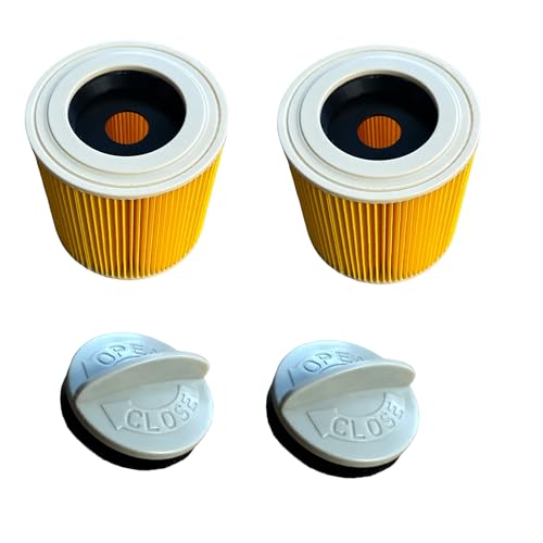 Quailitas Premium Filter Cartridges [Pack of 2] - Vacuum Cleaner Cartridge Filter for Kärcher WD2 WD3 MV2 MV3 for Wet and Dry Application | Vacuum Accessories