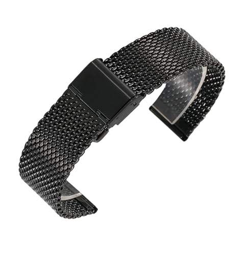 Correa de malla de alambre grueso de acero inoxidable ajustable para relojes de 20mm y 24mm