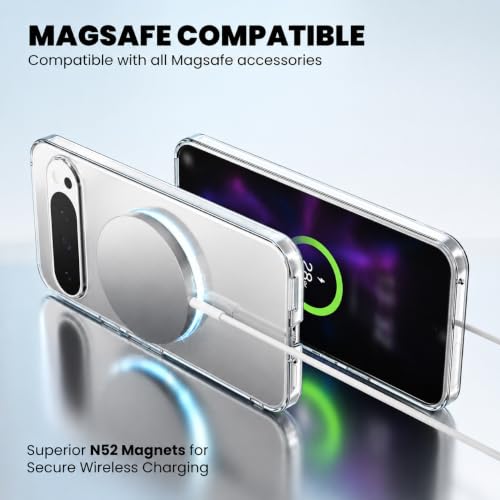 Image of DIZORO Compatible with Google Pixel 9 /9 Pro Back Cover Case Clear,[ Anti Yellow ][Military Grade Protection] Hard PC Back Cover Transparent