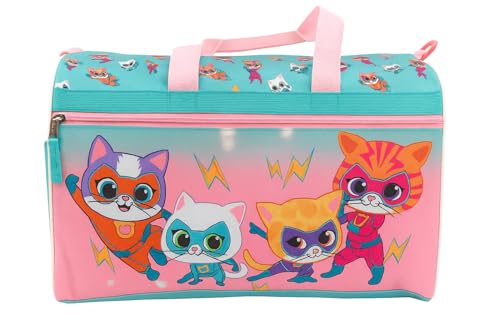 Image of Disney Super Kitties Kids Duffle Bag 16.5 inch - Travel & Sports Bag with Zipper Pocket, Mesh Sides & Shoulder Strap