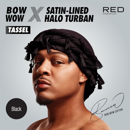 Image of Red by Kiss Bow Wow Premium Satin Mens Turban - Anti Breakage Moisture Retention, Stylish Soft Light Comfort Headwear