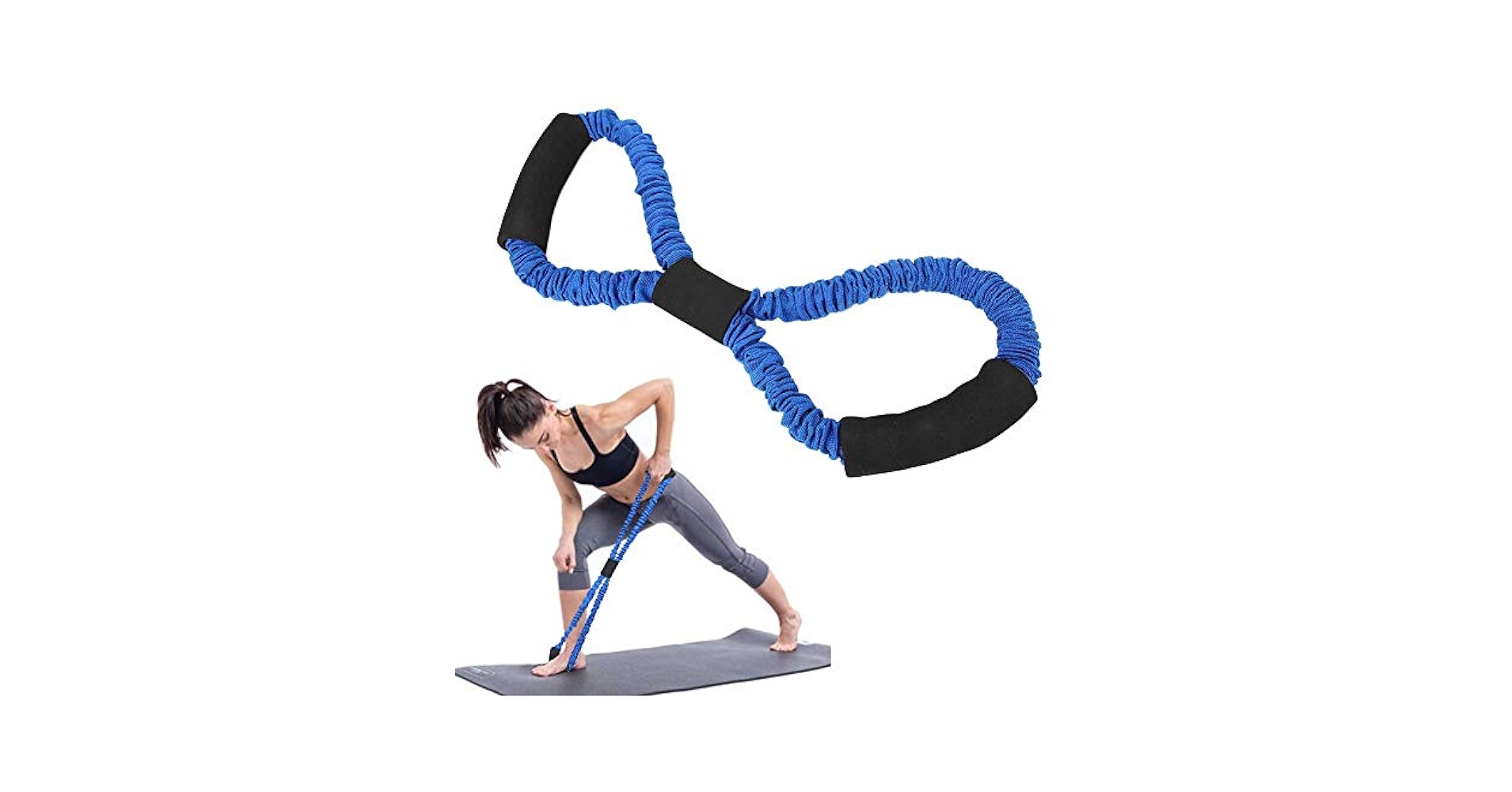Agatige Figure 8 Resistance Band, 8 Shaped Fitness Pulling Rope Muscle Training Elastic Resistance Bands For
