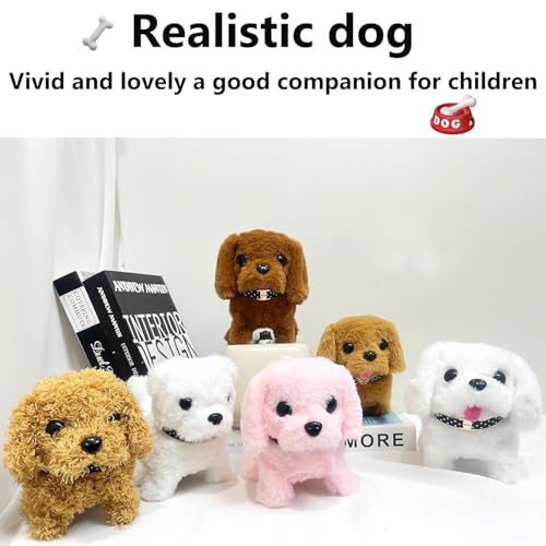 Image of Hopping Walking White Dog Toy for Kids - Talking Sound Dog with Moving Tail, Head Shake & Realistic Actions | Soft Plush Interactive Animal Toy, Fun Gift & Childhood Companion for Boys & Girls
