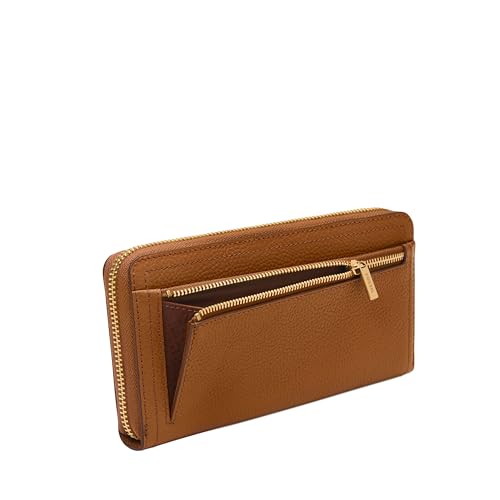 Image of Fossil Women's Logan Leather RFID-Blocking Zip Around Clutch Wallet with Wristlet Strap for Women