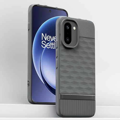 Image of Pikkme Back Cover for OnePlus 15R 5G Camera Protection 3D Hexa Cube Design Silicone Protective Bumper Case (Grey)