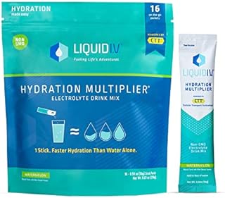 Liquid I.V. Hydration Multiplier - Watermelon - Hydration Powder Packets | Electrolyte Drink Mix | Easy Open Single-Serving Stick | Non-GMO | 16 Sticks