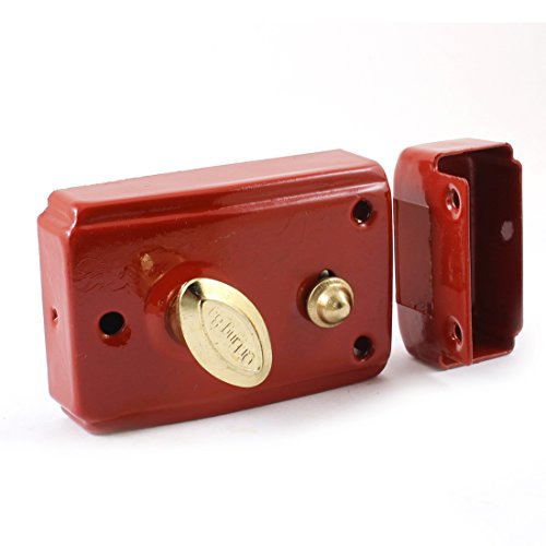 Image of Aexit Dormitory Door Padlocks & Hasps Repairing Part Red Security Single Bolt Latch Lock w Keyed Padlocks 3 Keys