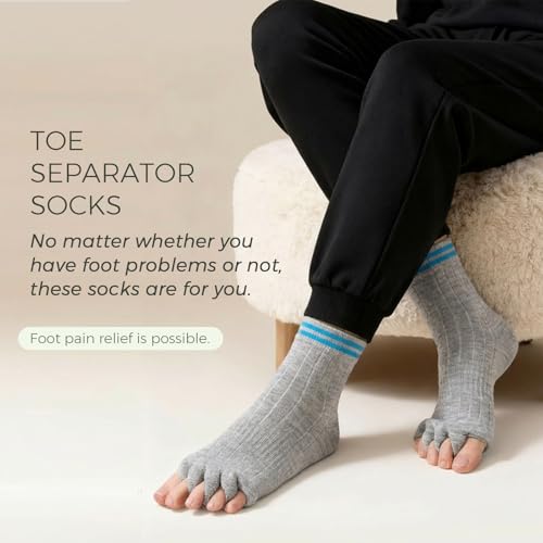 Image of Toe Separator Socks,Foot Alignment Sock for Health Care, Pain Relief, Bunion Corrector, Breathable Toe Socks